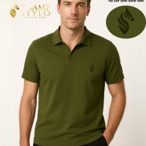 Camisa Polo em V texturizado